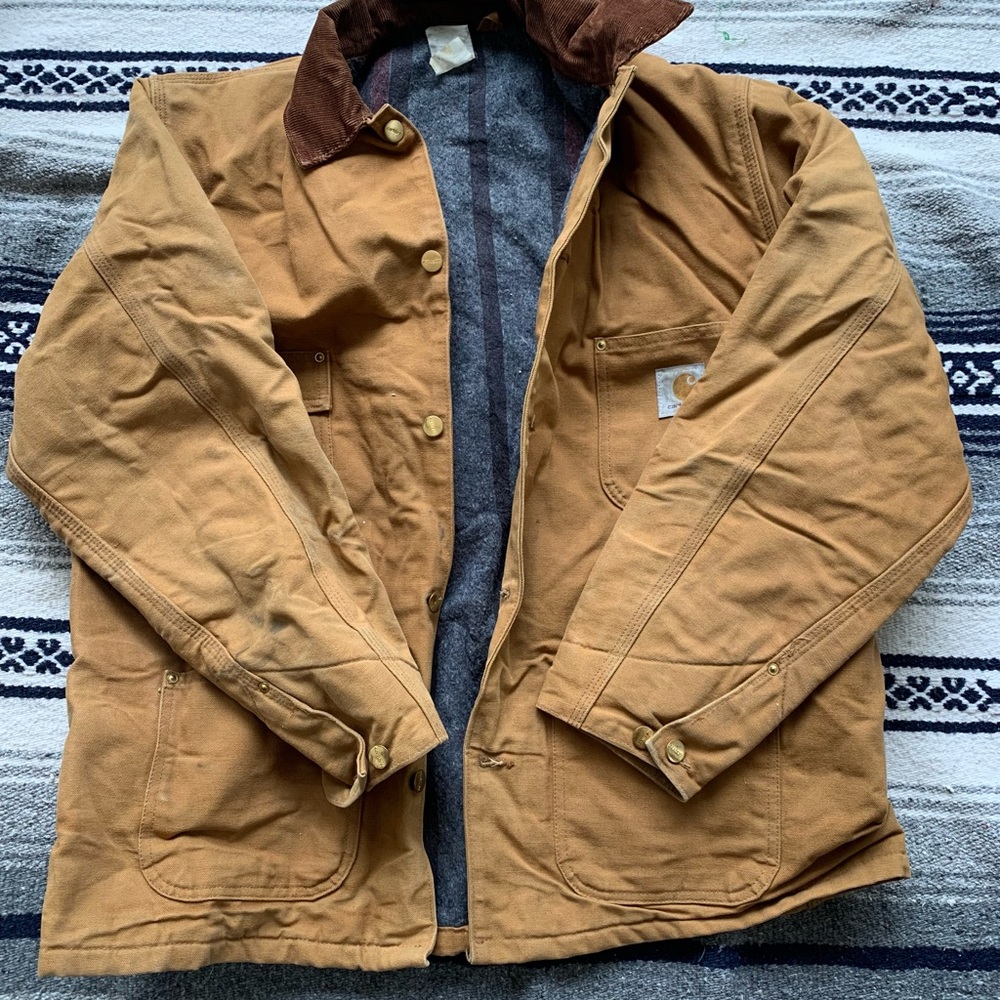 Vintage Carhartt 6BLC Blanket Lined Chore Jacket Mens Size 48 Brown Adult